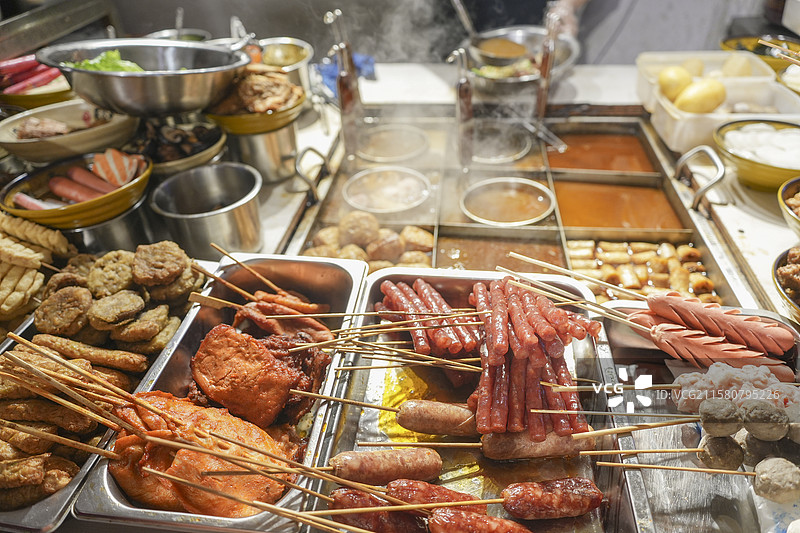 南昌水煮，水煮，鲜香麻辣，江西水煮，小吃，街边小吃，街边摊，南昌美食，大士院，南昌大士院，美食街图片素材