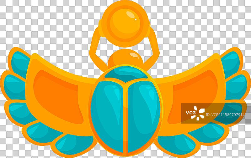 金色神圣的圣甲虫展开翅膀图片素材