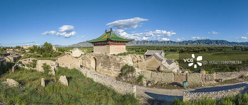 河北省张家口市阳原县开阳古堡航拍图片素材