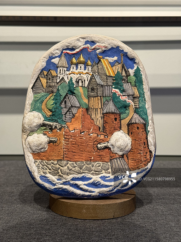 布扬岛上的城市，彩绘石膏，全俄普希金博物馆藏图片素材