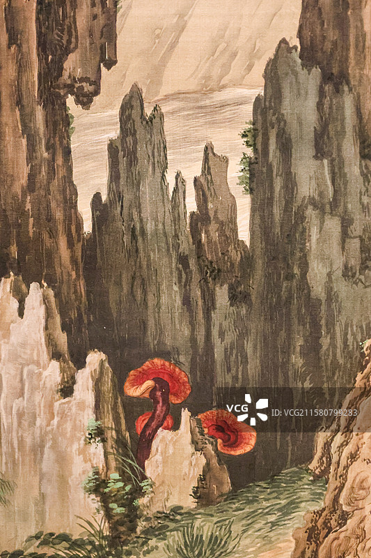 嵩献英芝图轴清代郎世宁万物和生画展故宫博物院藏动物题材绘画特展图片素材