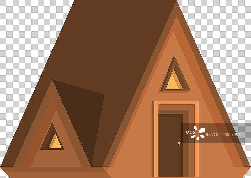 带有三角窗的木制A框小屋图片素材
