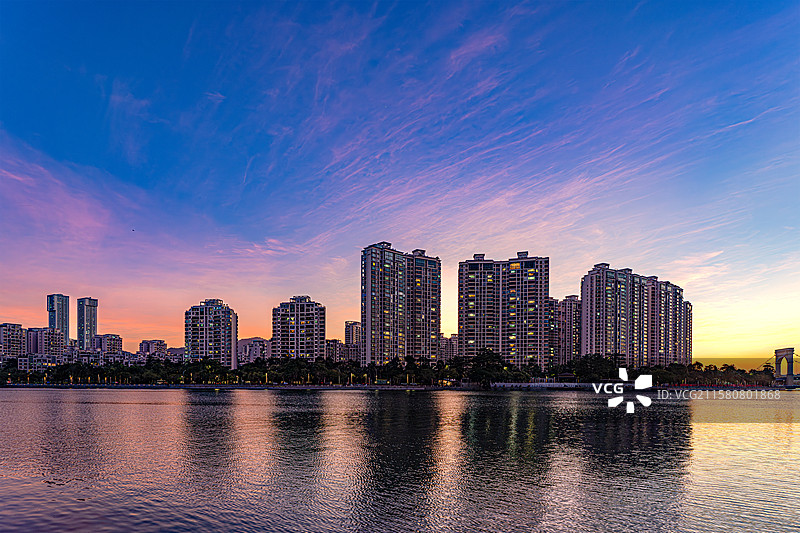 珠海城市风光晚霞图片素材