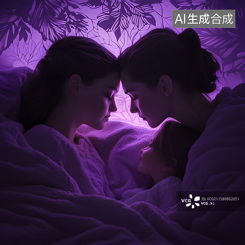 【AI数字艺术】母亲与女儿的亲密时刻图片素材