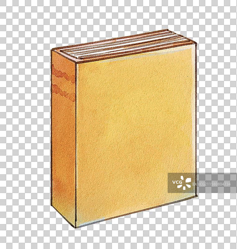 手绘水彩一本竖起来的书本免抠元素图片素材