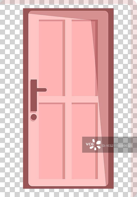 粉色的门微微打开，露出房间的一部分图片素材