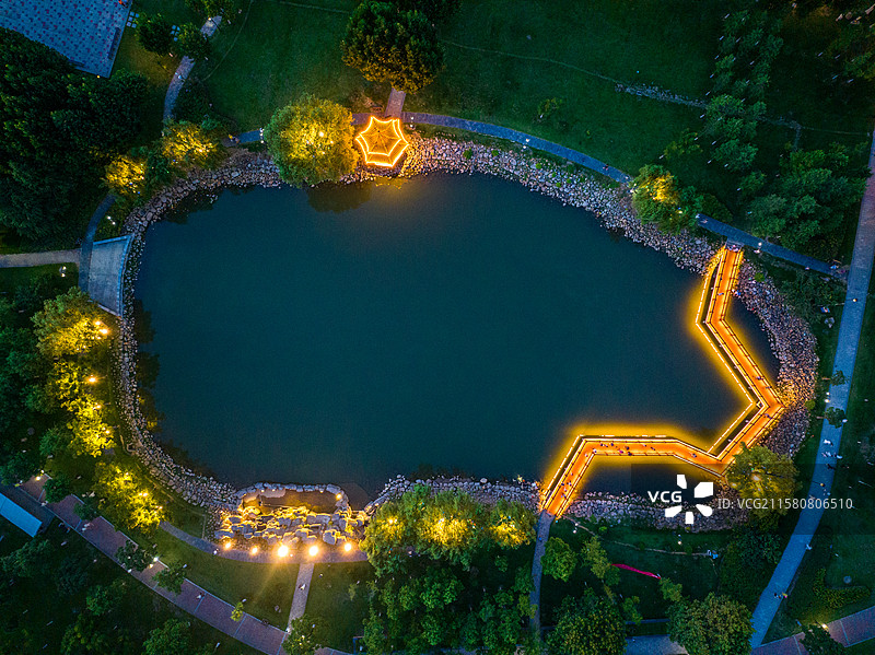 航拍武穴市广济时光景区，武穴滨江公园图片素材