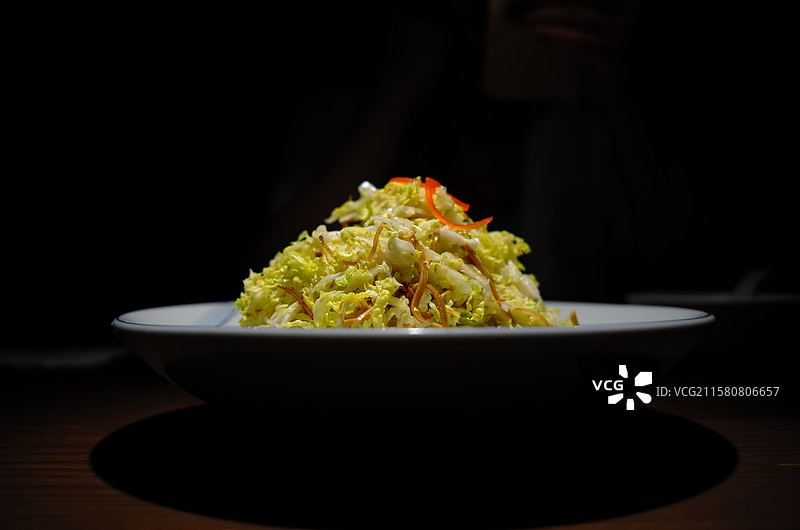 凉拌卷心菜 （甘蓝） 平拍图片素材