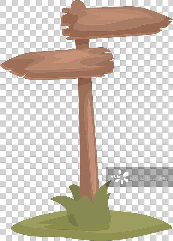 空的木制路标指向两个相反的方向图片素材