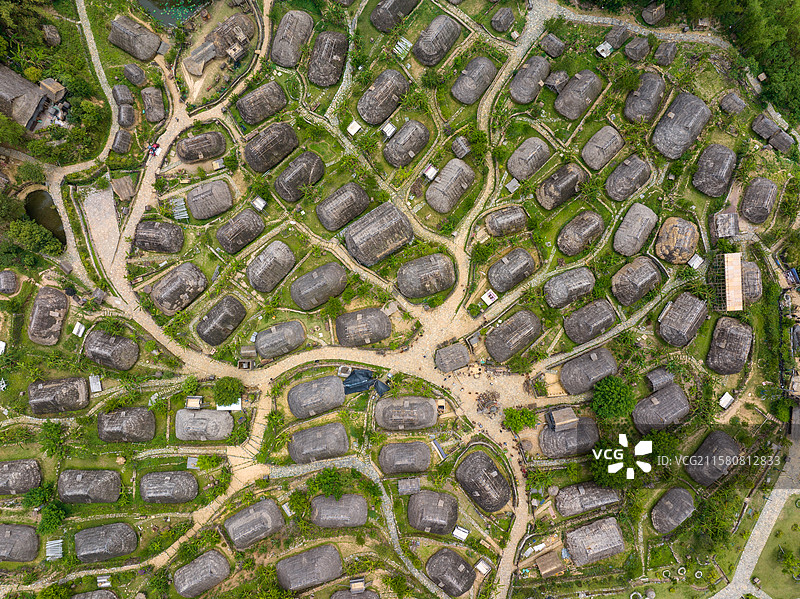 云南省临沧市沧源佤族自治县翁丁古村航拍图片素材