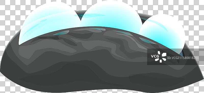 黑色石头平台与发光球体图片素材