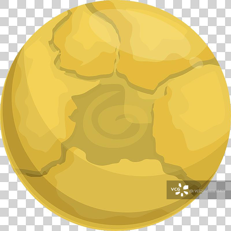 黄色行星表面带有代表性坑洞图片素材