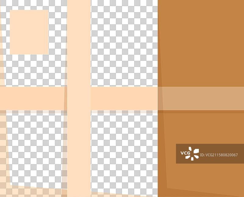 竖立的纸箱，上面贴有胶带和标签图片素材