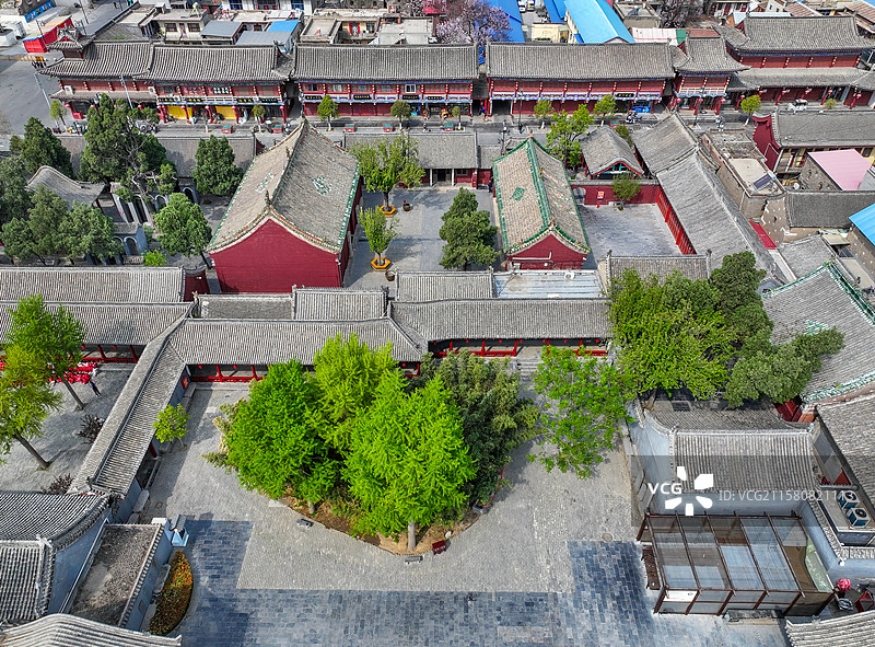 河南省安阳市汤阴县岳飞庙航拍图片素材
