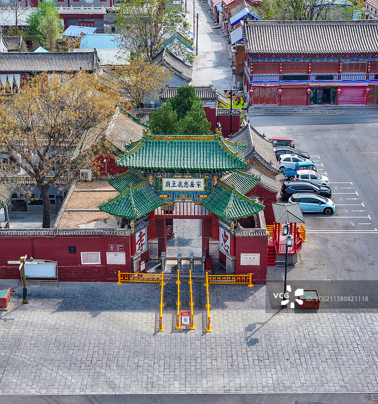 河南省安阳市汤阴县岳飞庙航拍图片素材