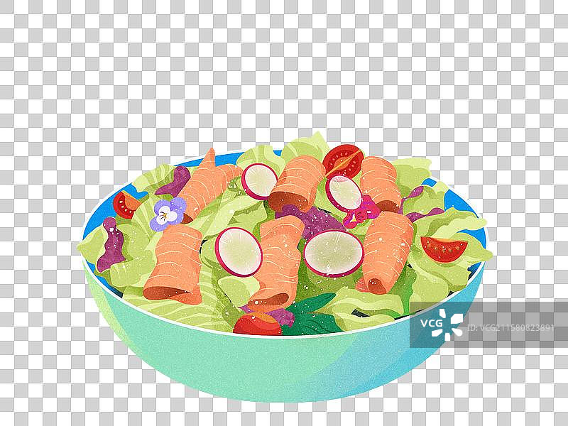 三文鱼沙拉碗西餐美食图片素材