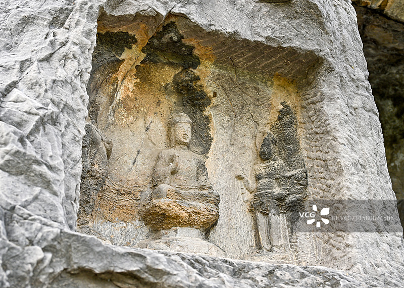 河南省洛阳市世界文化遗产龙门石窟图片素材