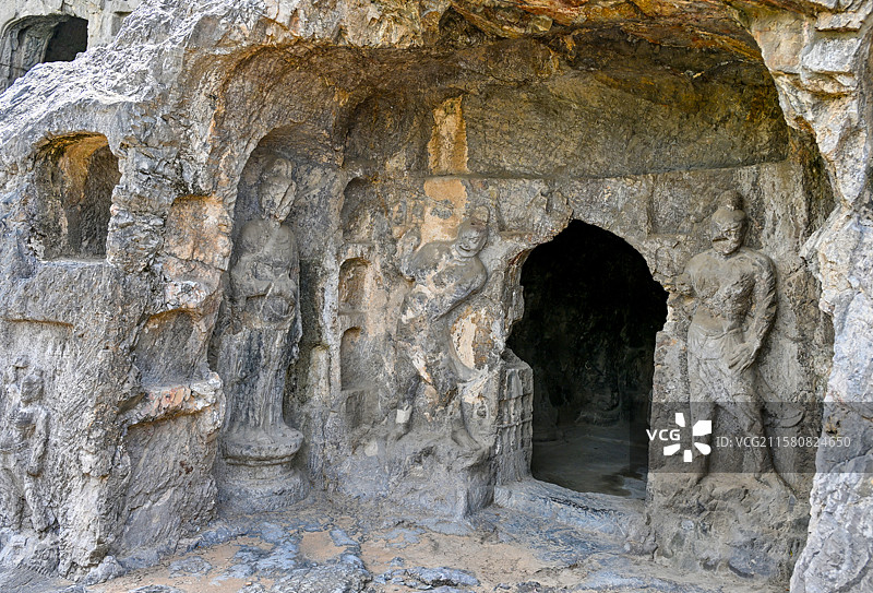 河南省洛阳市世界文化遗产龙门石窟图片素材