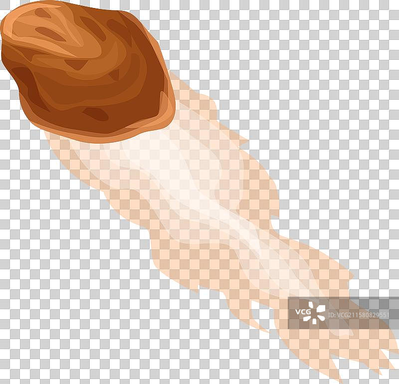 大型小行星飞行时留下火焰轨迹图片素材