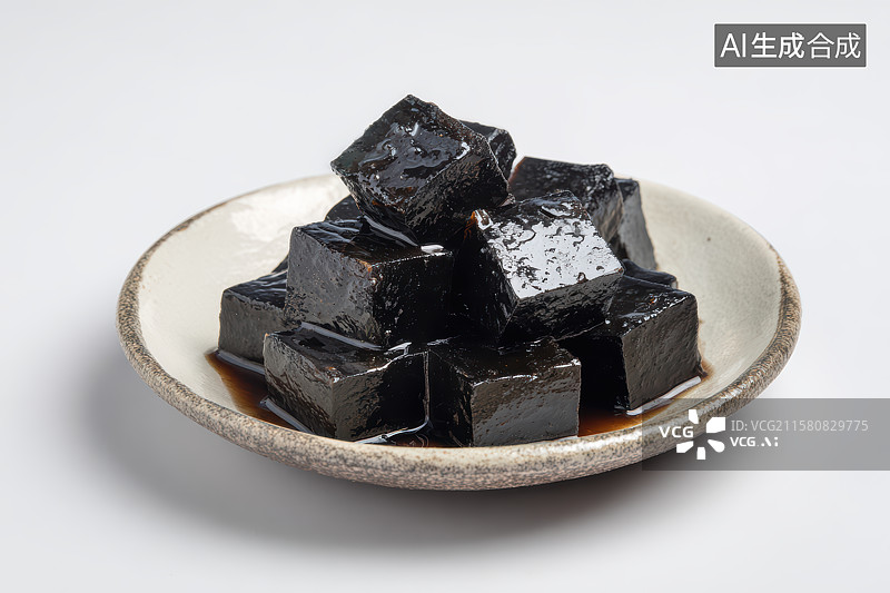 【AI数字艺术】陶瓷盘子里的臭豆腐图片素材