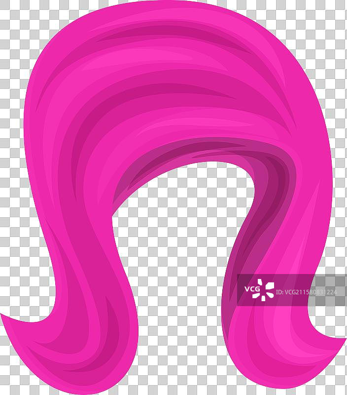 明亮的粉色假发，展现乐趣与风格图片素材