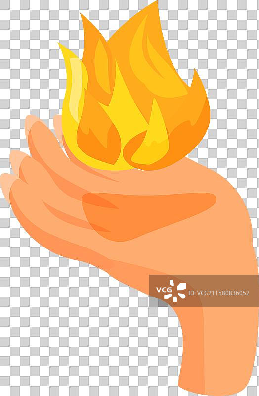手握自然的火焰力量图片素材
