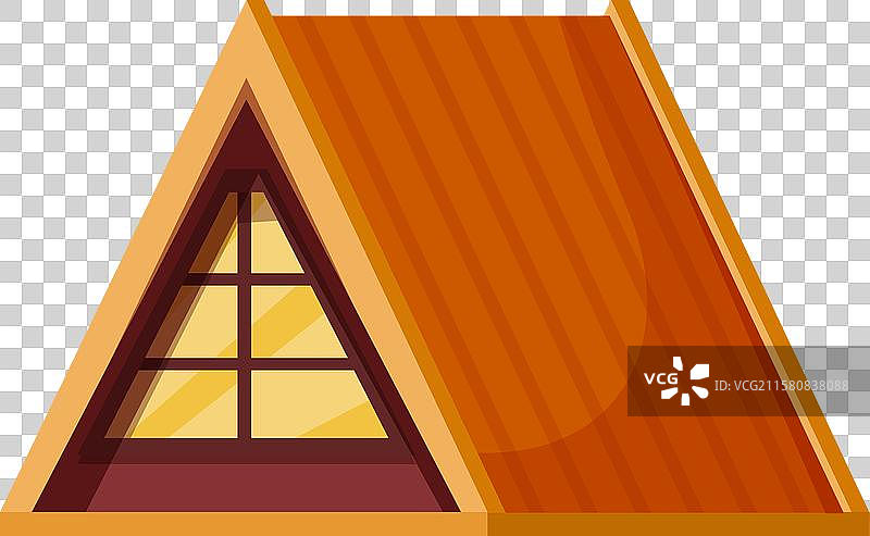 三角形木制天窗，配有橙色瓦片图片素材