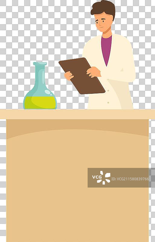 年轻化学家在记录化学实验笔记图片素材