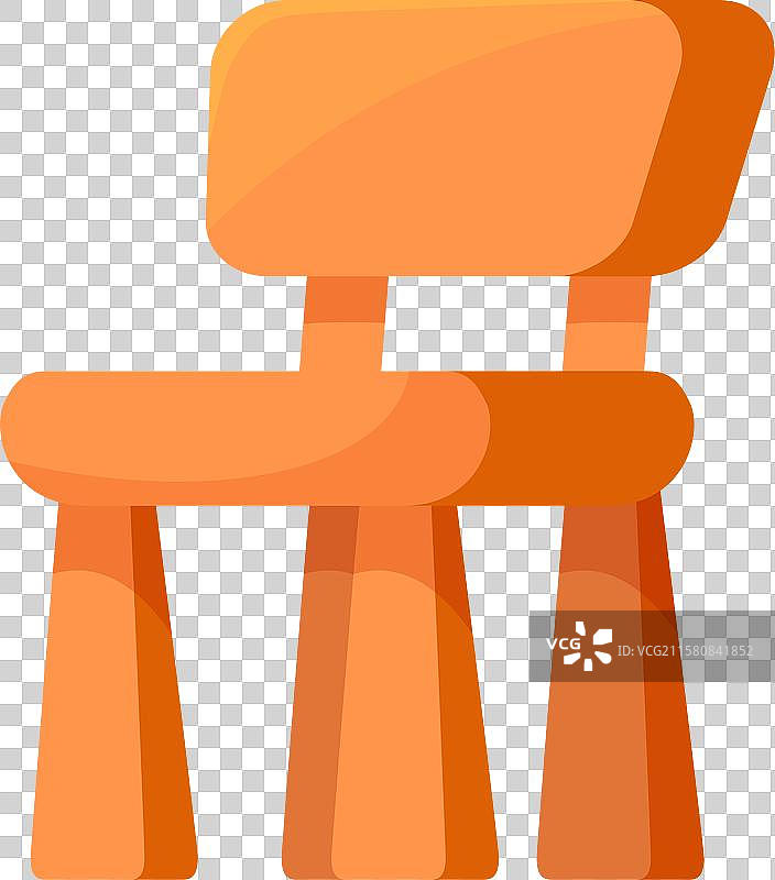 白色背景上的四条腿木椅图片素材