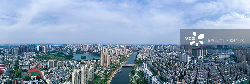 湖北天门天门河两岸街景图片素材