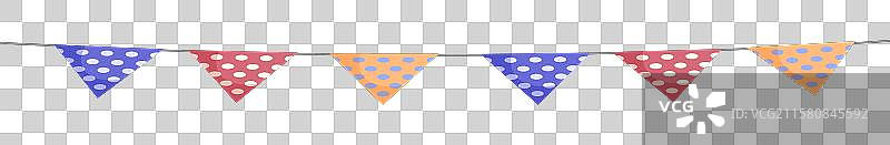 五彩斑斓的三角旗串挂在上面图片素材