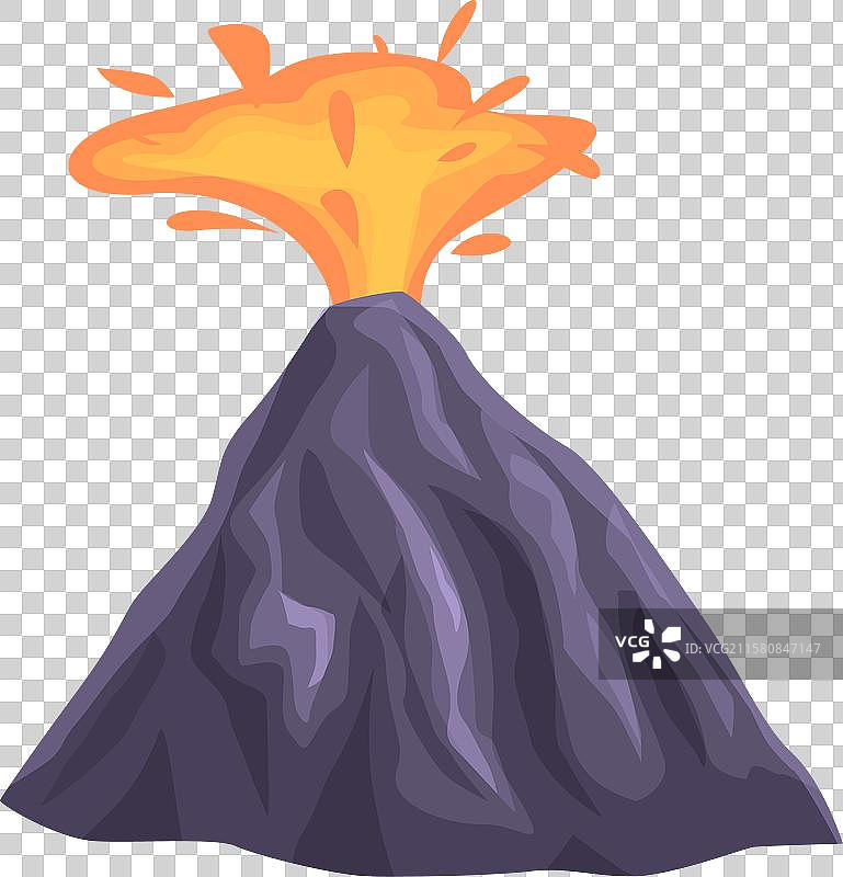 大型活火山喷发，熔岩四溅图片素材