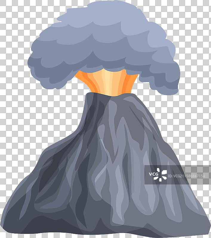 火山喷发，熔岩与灰烬云弥漫图片素材
