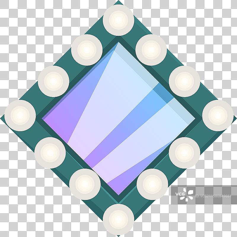 带灯泡的方形化妆镜图片素材