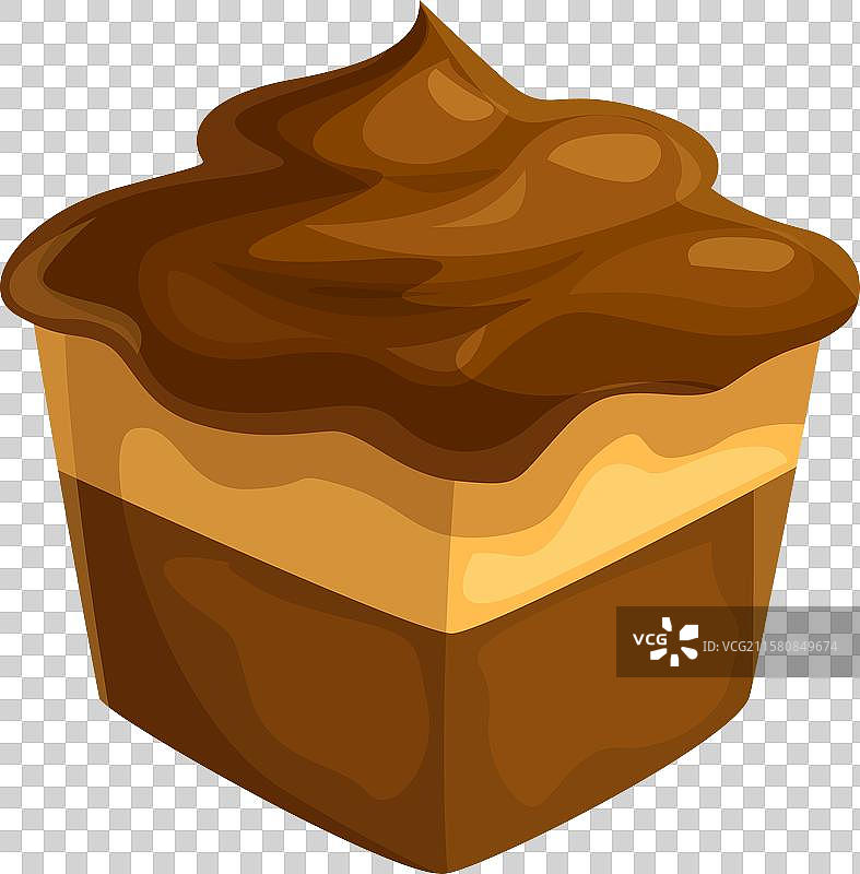 美味的方形巧克力蛋糕配巧克力图片素材