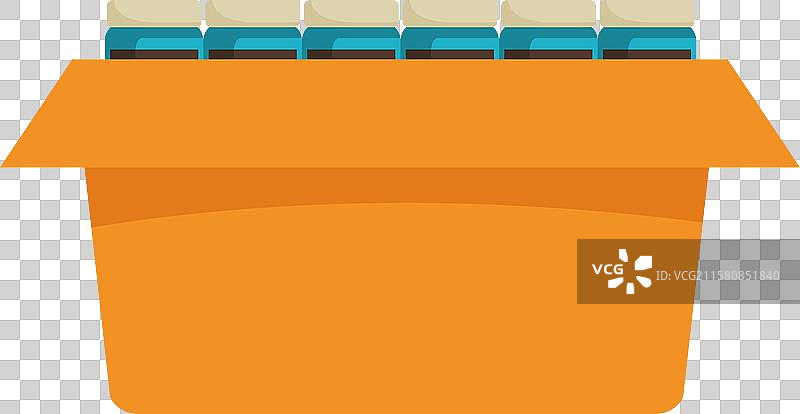 装满玻璃罐的纸箱用于储存图片素材