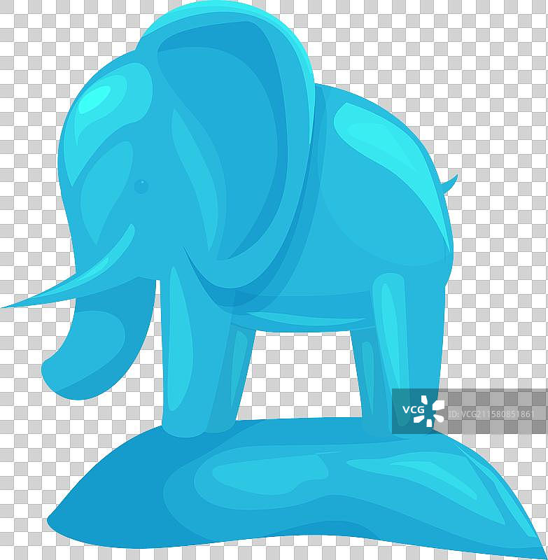 一只大蓝色的大象站在岩石上图片素材