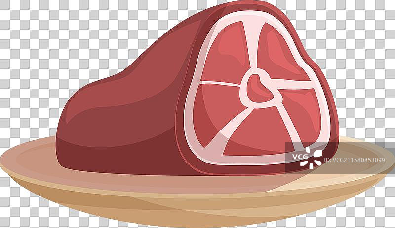 一大块肉静静地放在盘子上图片素材