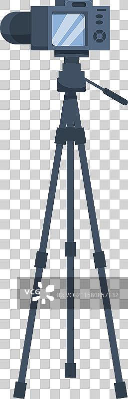 专业数码相机在三脚架上录制图片素材