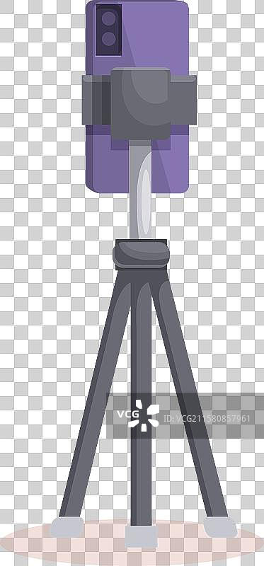 现代智能手机安装在三脚架上进行拍摄图片素材