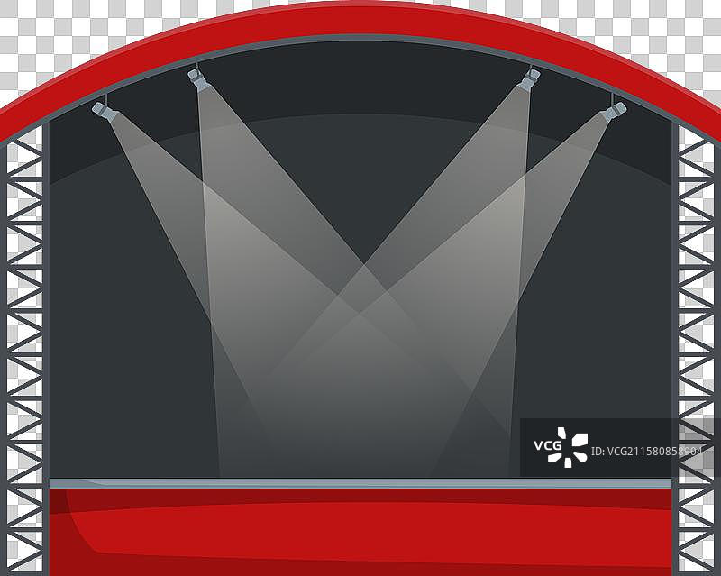 空荡荡的音乐会舞台上有灯光设备图片素材