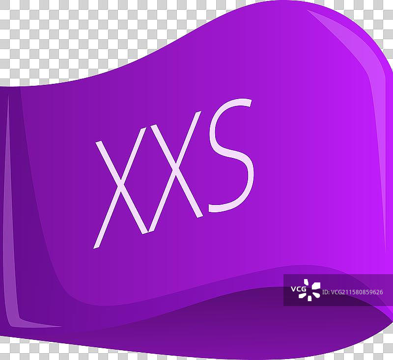 紫色光泽衣物尺码标签显示XXS图片素材