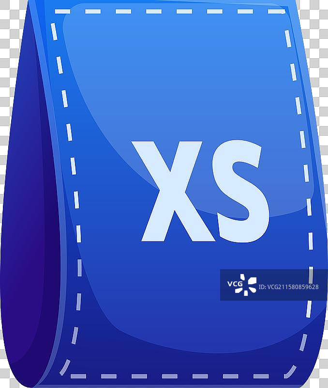 蓝色衣物标签显示超小号尺寸图片素材