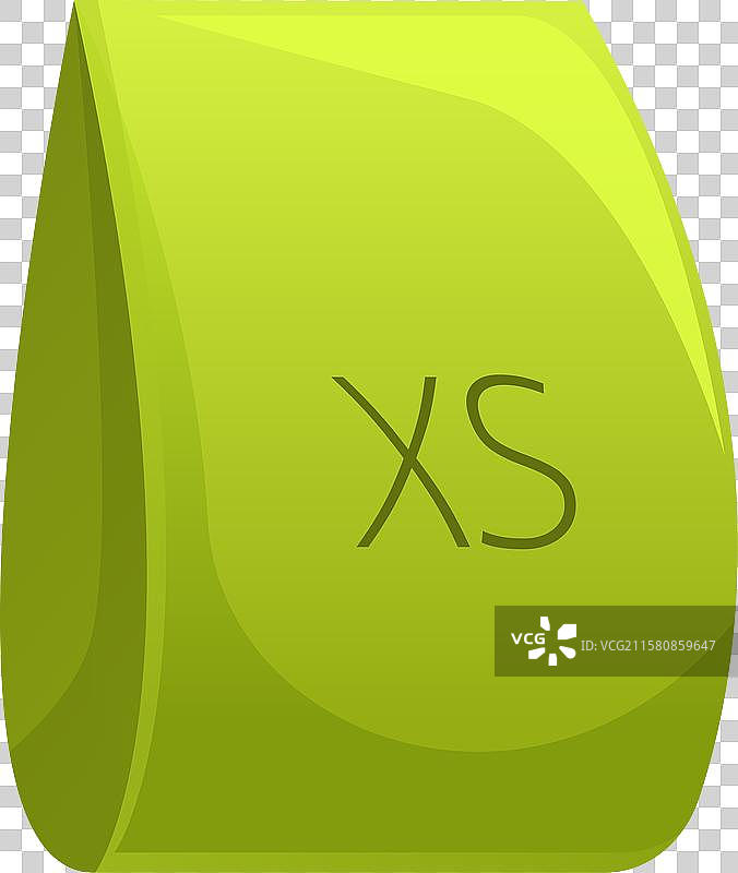 绿色衣物标签显示超小号尺寸图片素材