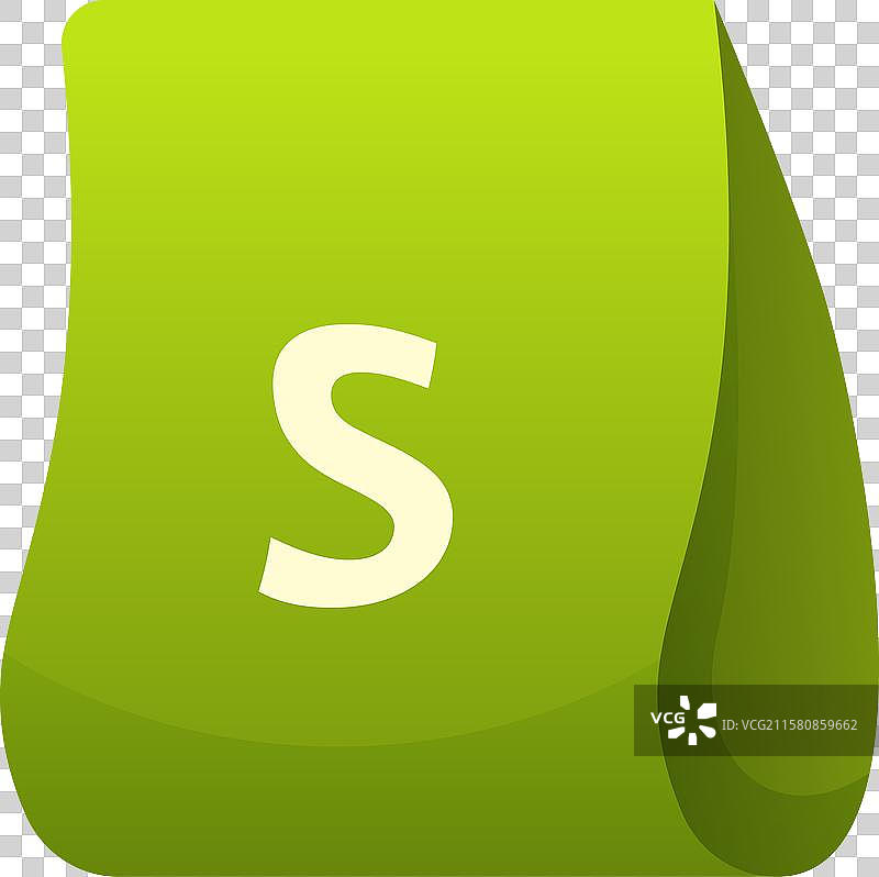 绿色书签，上面有字母s，代表小号图片素材