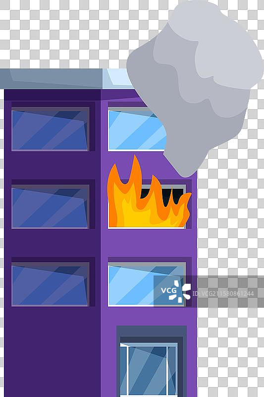 现代办公大楼正被熊熊大火吞噬图片素材