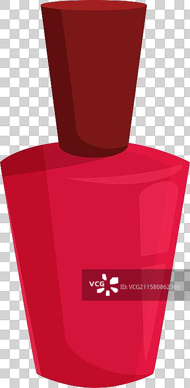 红色指甲油瓶直立在白色背景上图片素材