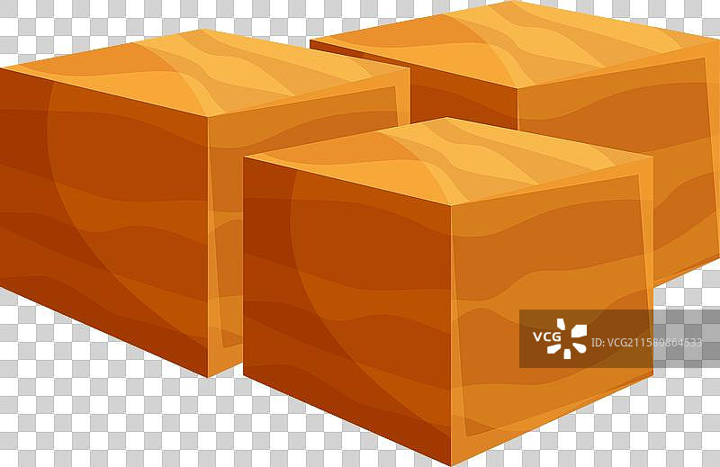 三个木制立方体形成金字塔形状图片素材