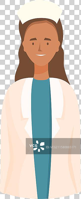 微笑的女性护士穿着制服站立在图片素材