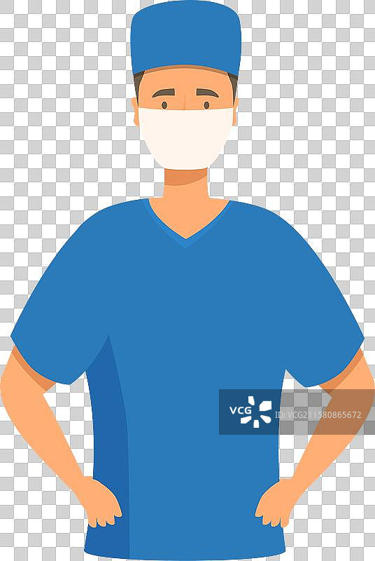 自信的外科医生戴着医用口罩和手术服图片素材